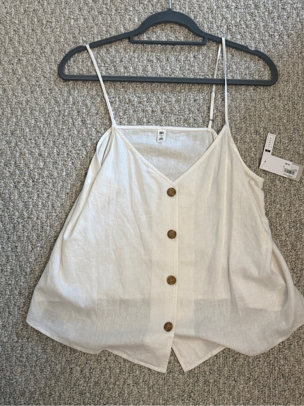 bp Cream Button-Front Spaghetti Strap Cami